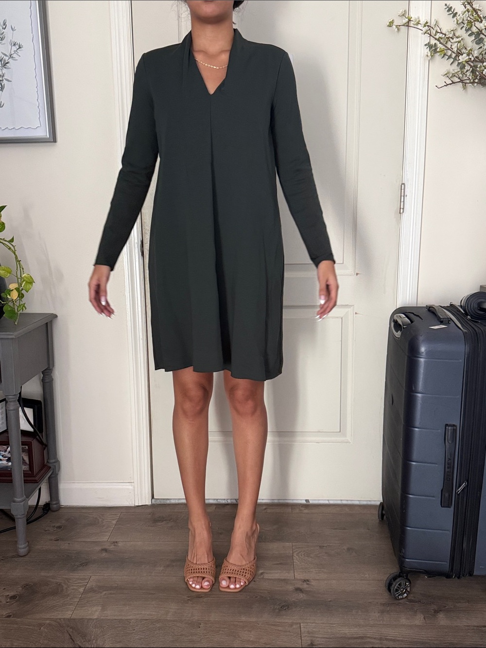 COS Deep Green Long Sleeve Dress